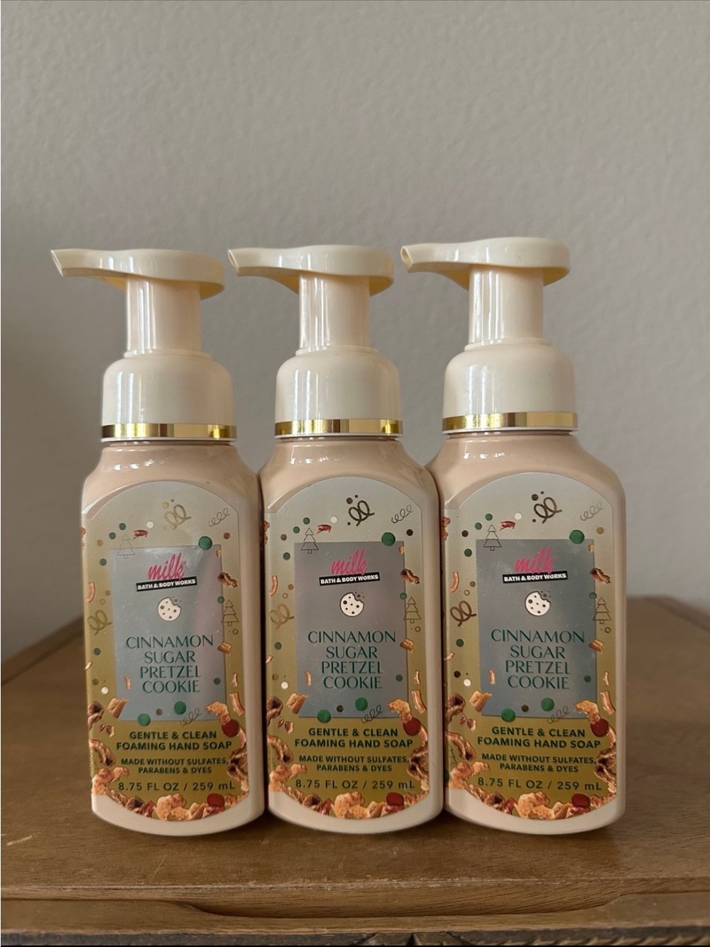 X3 bath and body works Cinnamon Sugar Pretzel Cookie Foaming Hand Soaps